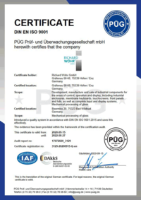 Certificate EN ISO 9001